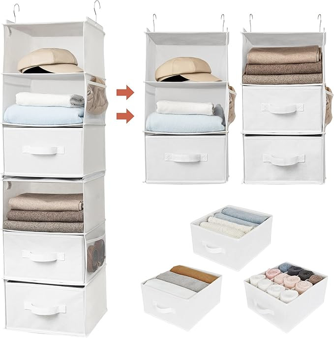 GRANNY SAYS 6-Shelf Hanging Organizer for Closet, Separable to 2 Pack 3-Shelf Hanging Shelves, Or... | Amazon (US)