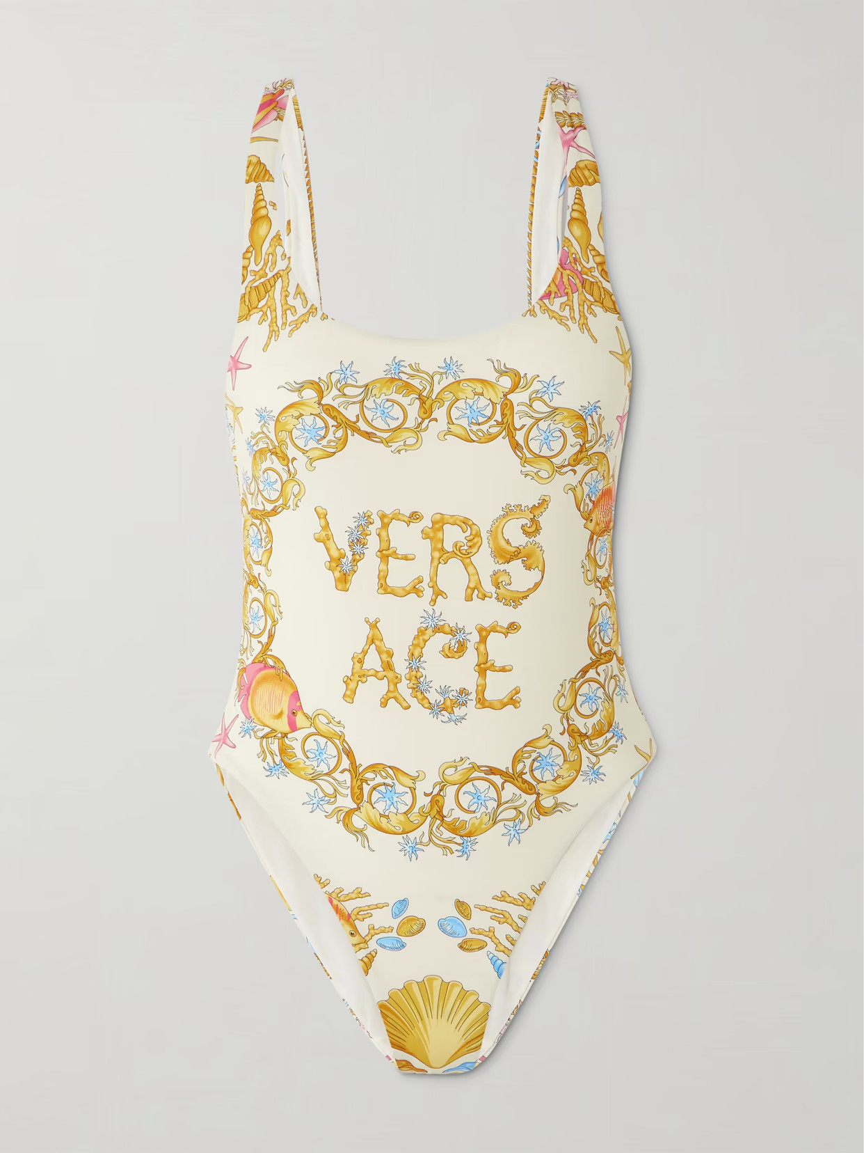 Versace - Open-back Printed Swimsuit - Yellow | NET-A-PORTER (US)