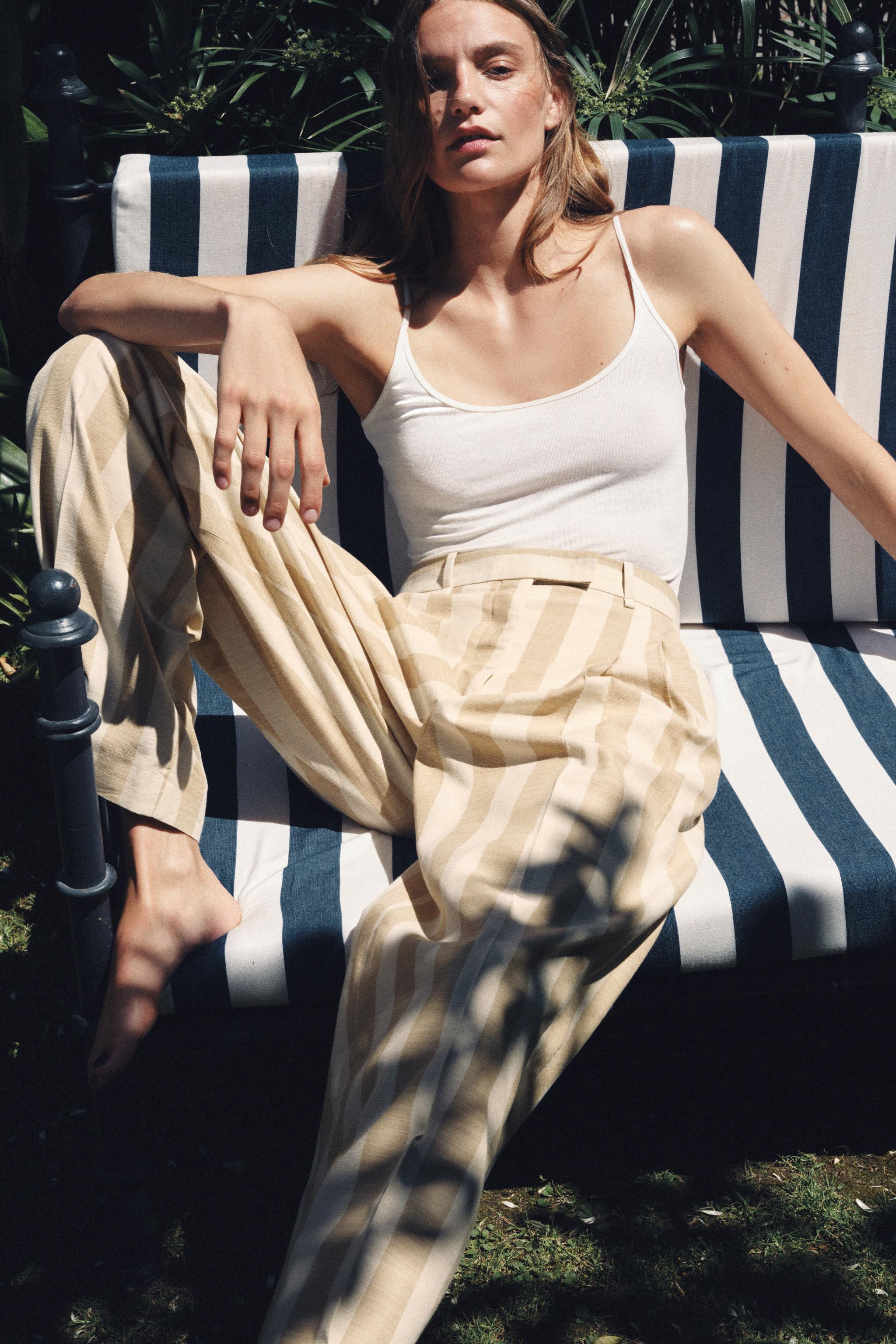 ZW COLLECTION STRIPED WIDE LEG PANTS | Zara AU