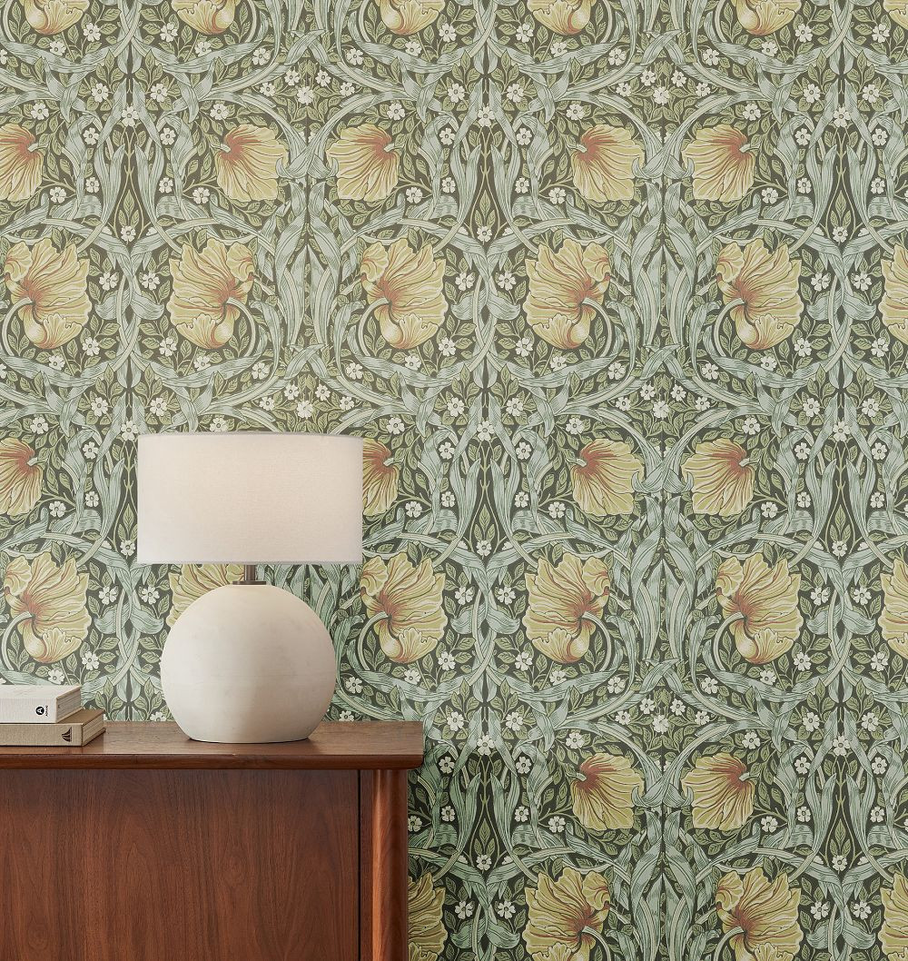 Pimpernel Morris & Co. Wallpaper Bayleaf & Manilla | Rejuvenation