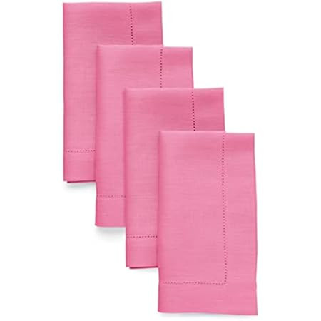 Solino Home Linen Cloth Napkins 20 x 20 Inch – Set of 4, 100% Pure Linen Flamingo Pink Dinner Napkin | Amazon (US)