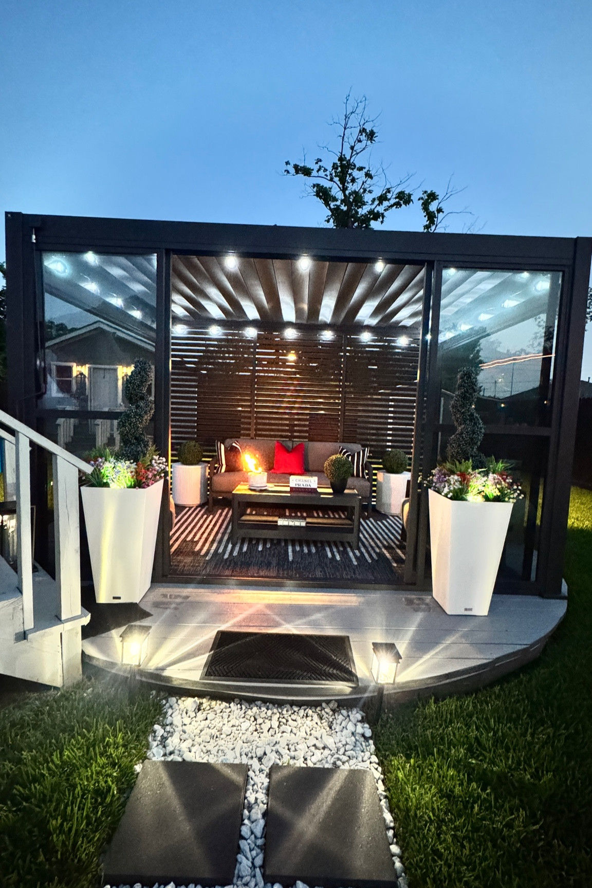 An outdoor evening 