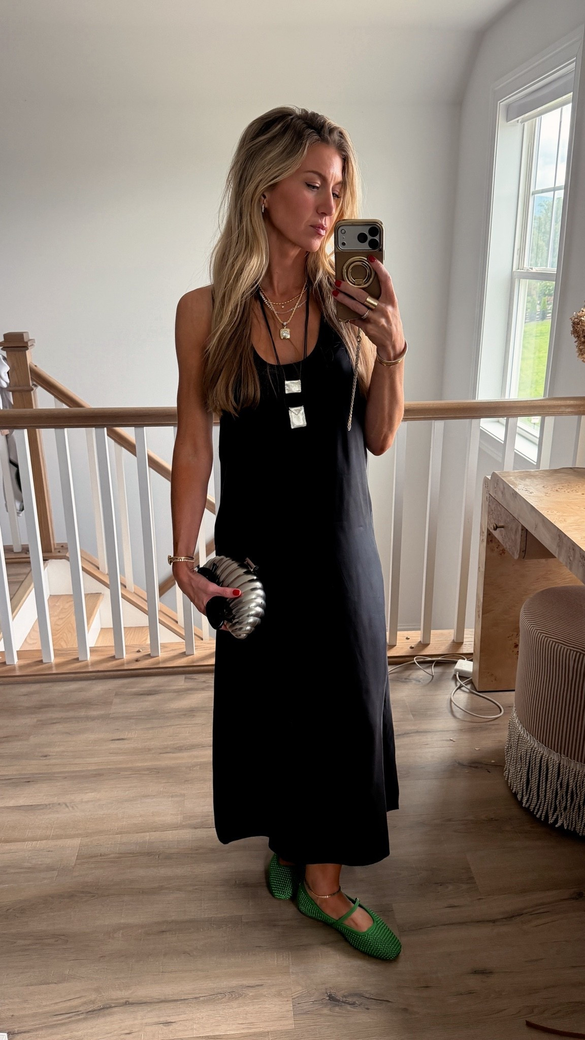 Date night look. 

Black tank maxi dress: TTS, wearing a S
Green flats: run TTS

#LTKootd #LTKgrwm