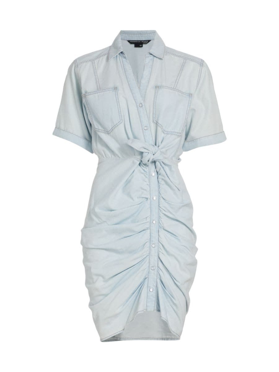Hensley Ruched Chambray Minidress | Saks Fifth Avenue