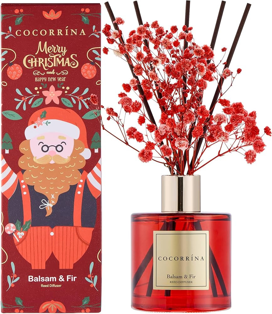 COCORRÍNA Diffuser - Balsam & Fir 6.7 Fl.oz Diffuser with 8 Sticks Home Fragrance Christmas Reed... | Amazon (US)