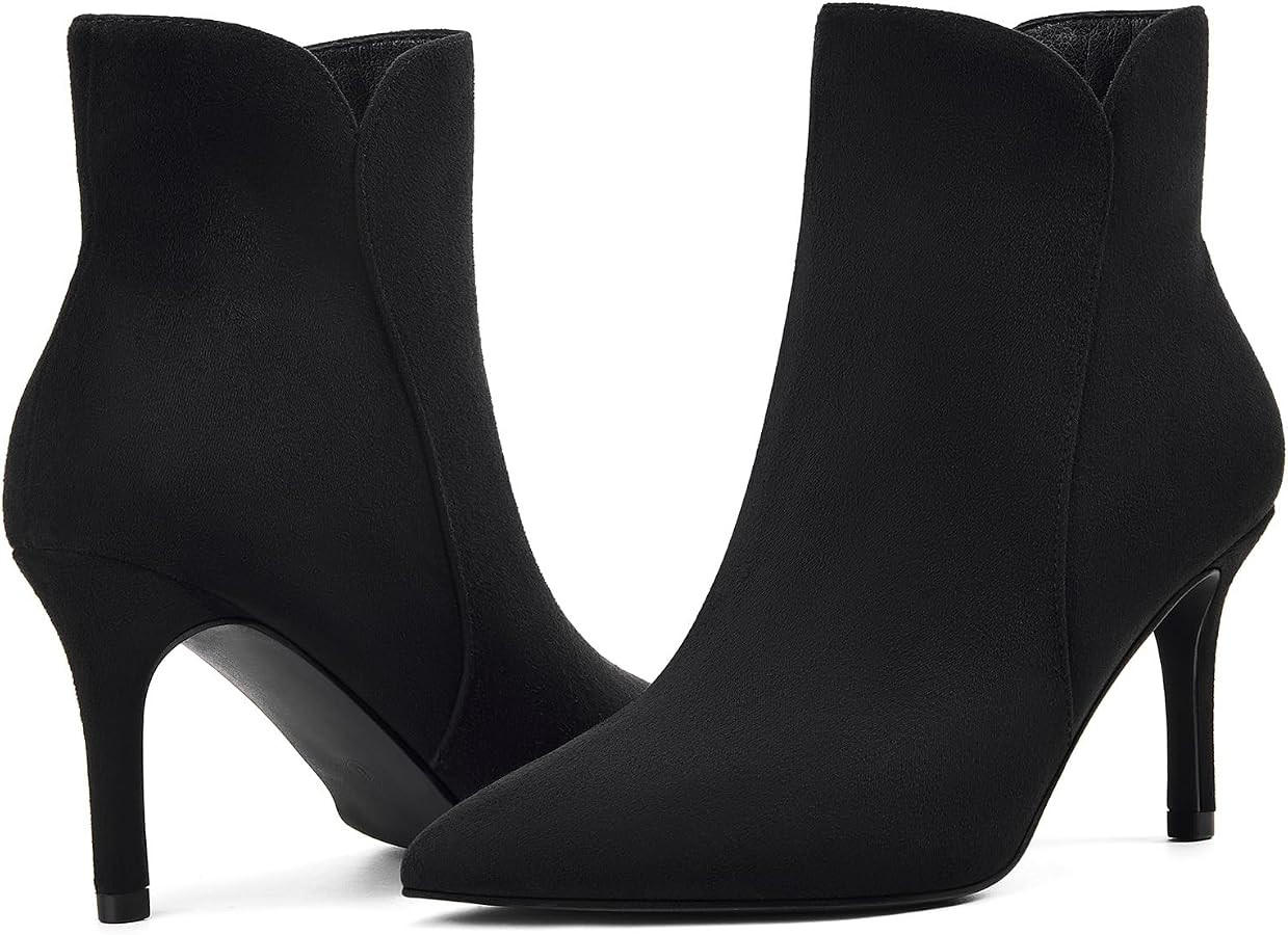 Elisabet Tang Women Chic Heeled Ankle Boots,Sexy Pointed Toe with 3 Inch High Heel Fashion Stylis... | Amazon (US)