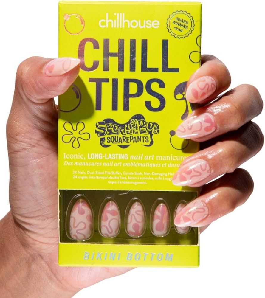 Chillhouse - Chill Tips, Press on Nails Kit - Bikini Bottom (Almond) - 24 Nail Shapes & Sizes - U... | Amazon (US)