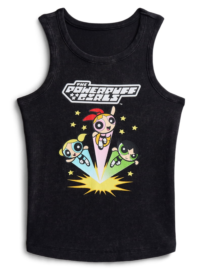 The Powerpuff Girls Girls To the Rescue Mineral Wash Graphic Tank Top, Sizes 4-16 | Walmart (US)