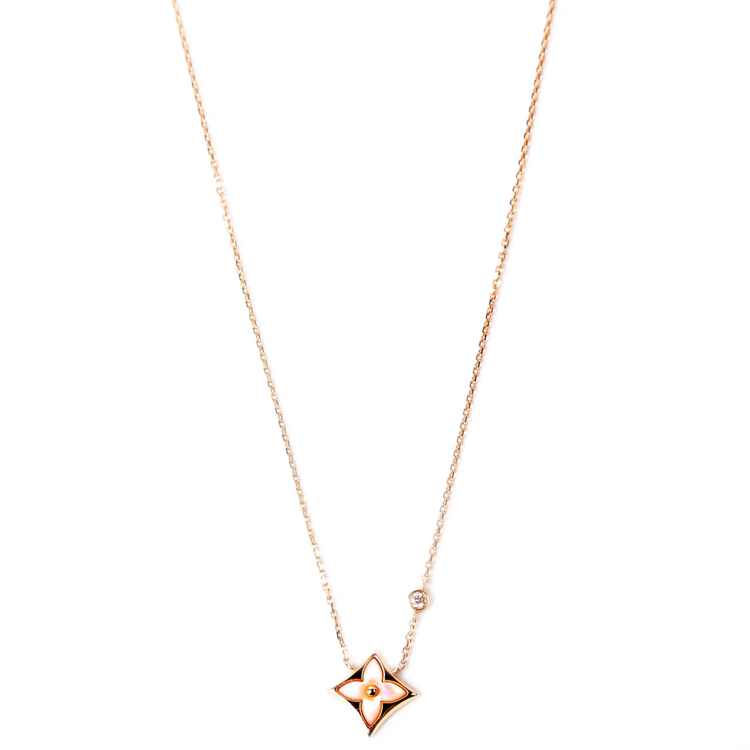 Color Blossom BB Star Necklace 750/Diamond/Mother Of Pearl | Keeks Designer Handbags