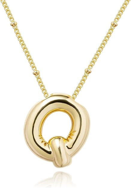 Bubble Gold Letter Necklace for Women, 14k Gold Plated Balloon Initial Letter Pendant Necklace Da... | Amazon (US)