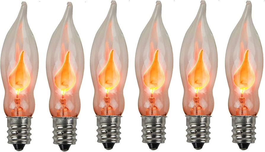 Holiday Joy - Flicker Flame Crystal Clear Flame Tip Candelabra Replacement Bulbs - Great for Elec... | Amazon (US)