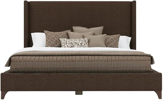 BOWERY HILL Modern Upholstered King Bed, 57.5 in Tall Headboard, Solid and Engineered Wood Frame,... | Amazon (US)