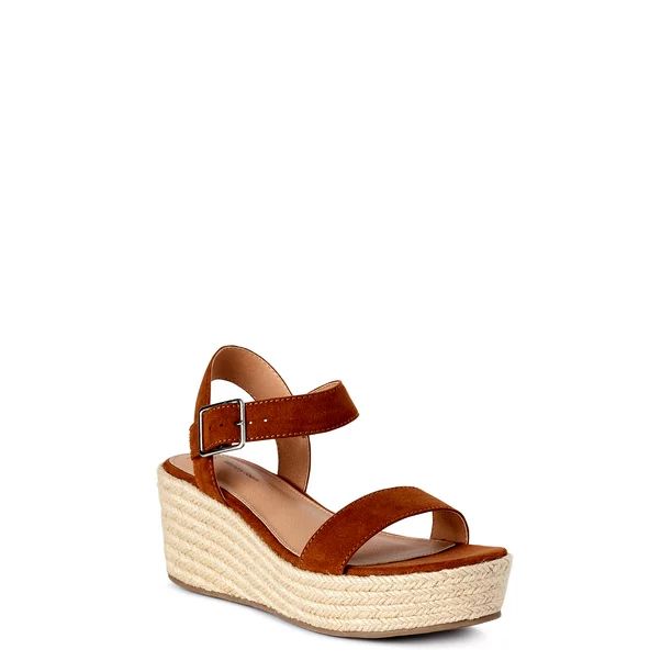 Time and Tru Women's One Strap Demi Wedge Sandals | Walmart (US)