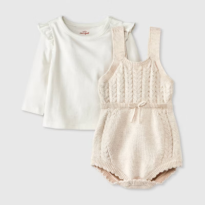 Baby Girls' Sweater Romper - Cat & Jack™ Cream | Target