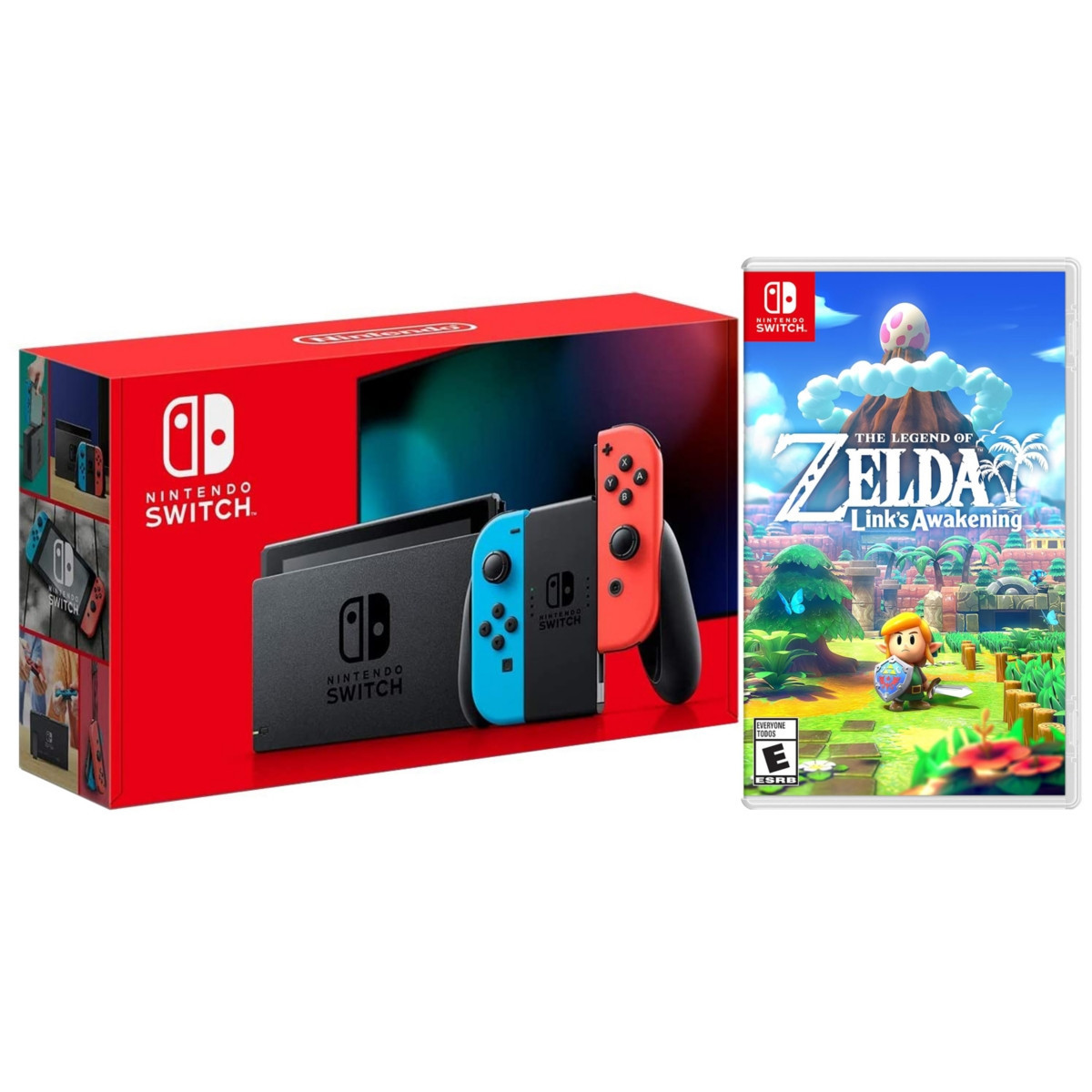 Nintendo Switch 32GB Console - Neon Joy-Con - New Version with Zelda Links Awakening Bundle - Black | Macy's