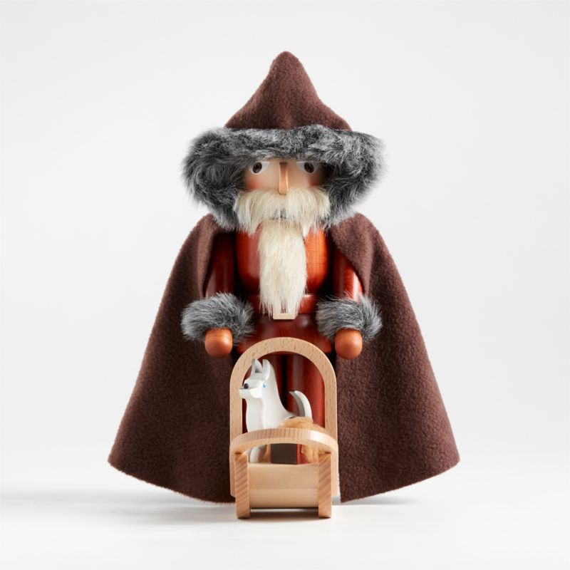 Christmas Dog Sledder Handmade German Nutcracker | Crate & Barrel | Crate & Barrel