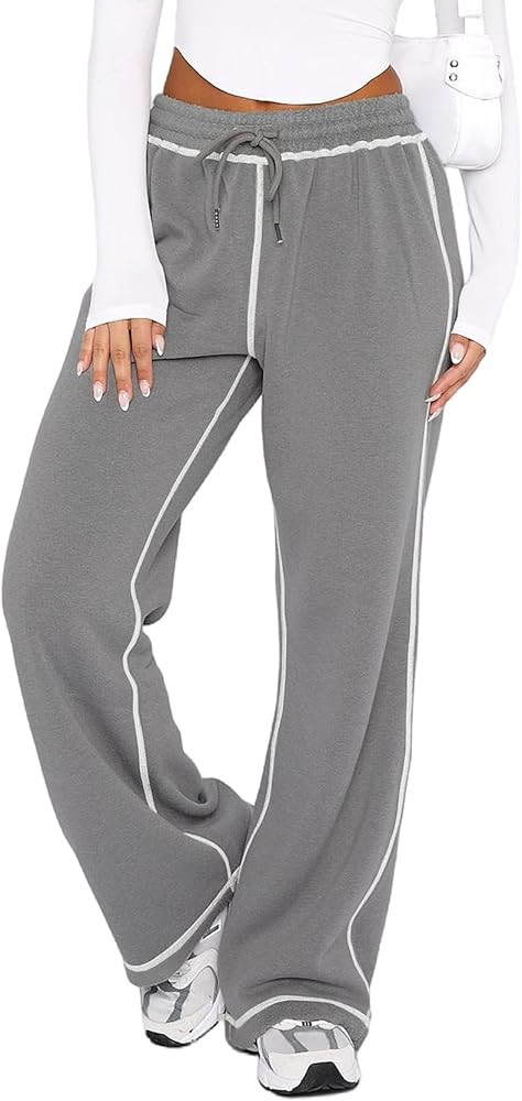 DISCIPBUSH Track Pants Women Sweatpants Soft Jogging Straight Pajama Sweats Wide Leg Sweatpants W... | Amazon (US)