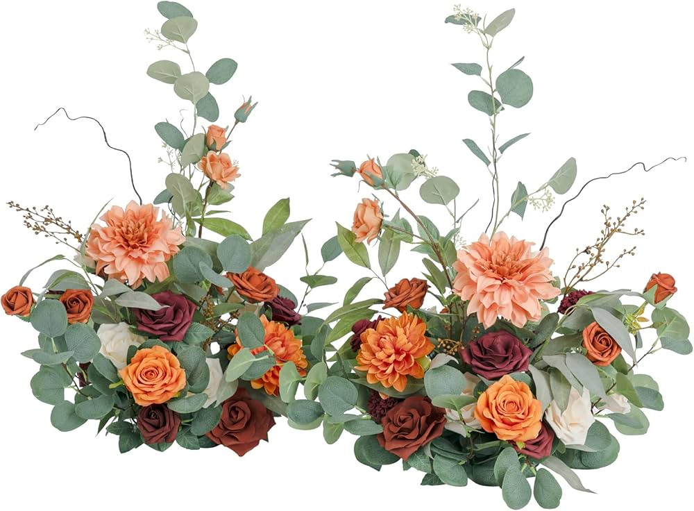 Ling's Moment Free-Standing Artificial Flower Arrangement (Set of 2) for Fall Wedding Archway Ais... | Amazon (US)