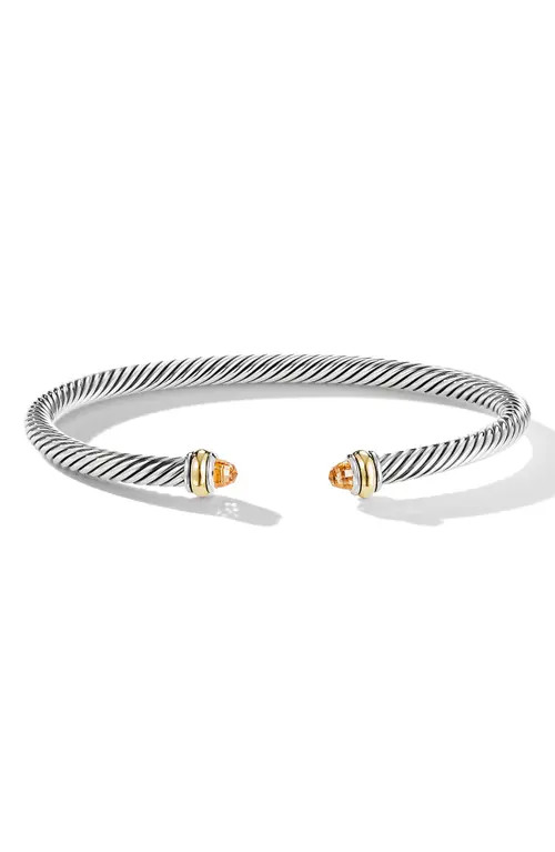 David Yurman Cable Classic Bracelet with 18K Gold & Semiprecious Stones, 4mm in Citrine at Nordstrom, Size Medium | Nordstrom