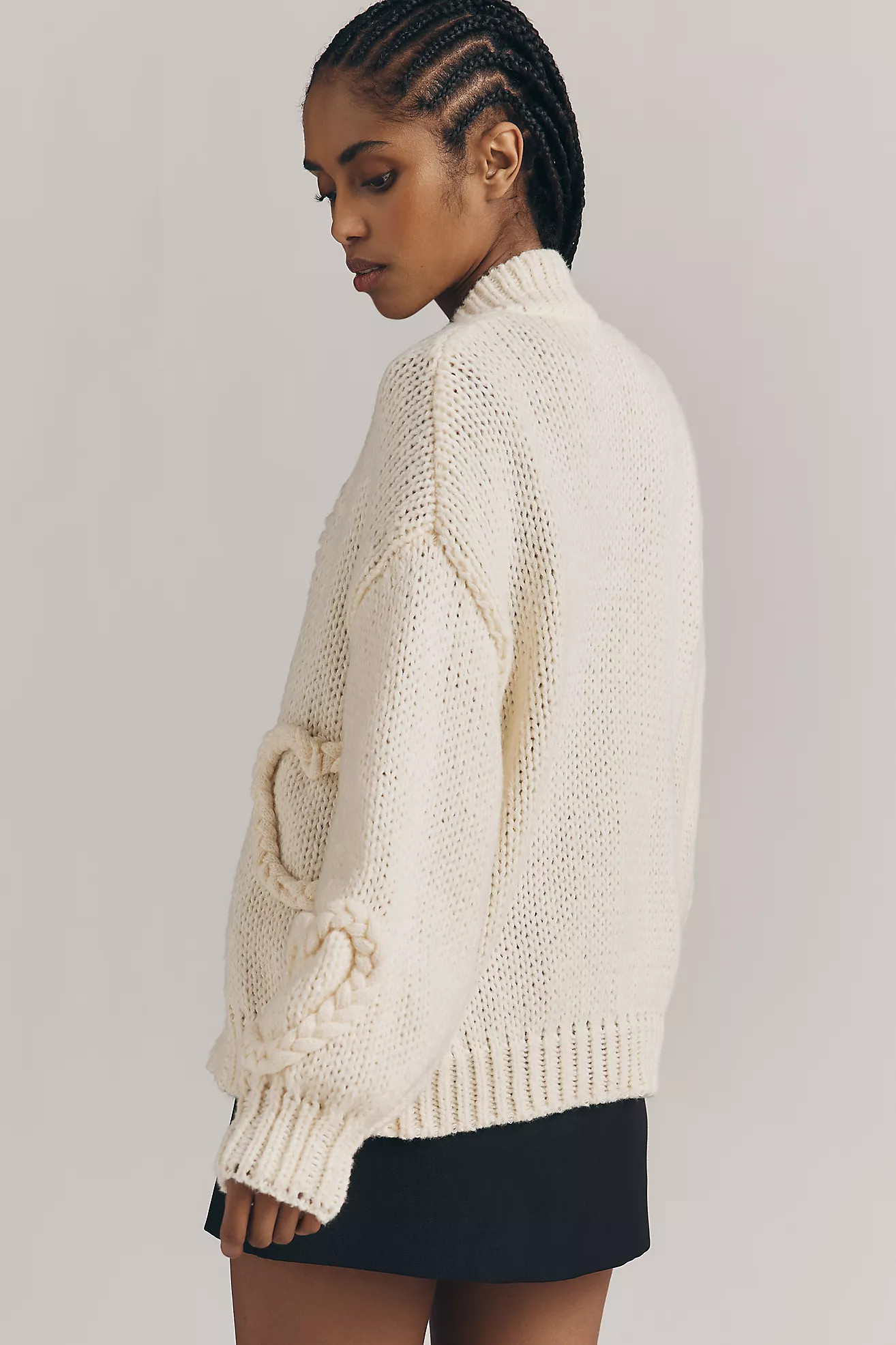 Maeve Heart Icon Open-Front Cardigan Sweater | Anthropologie (US)