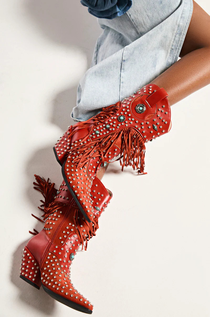 AZALEA WANG GREYSON RED BOOT | AKIRA