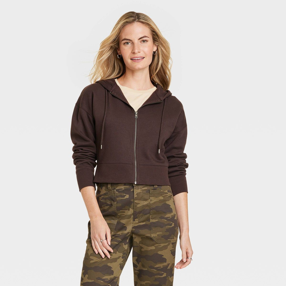 Women's Cropped Zip-Up Sweatshirt - Universal Thread™ | Target