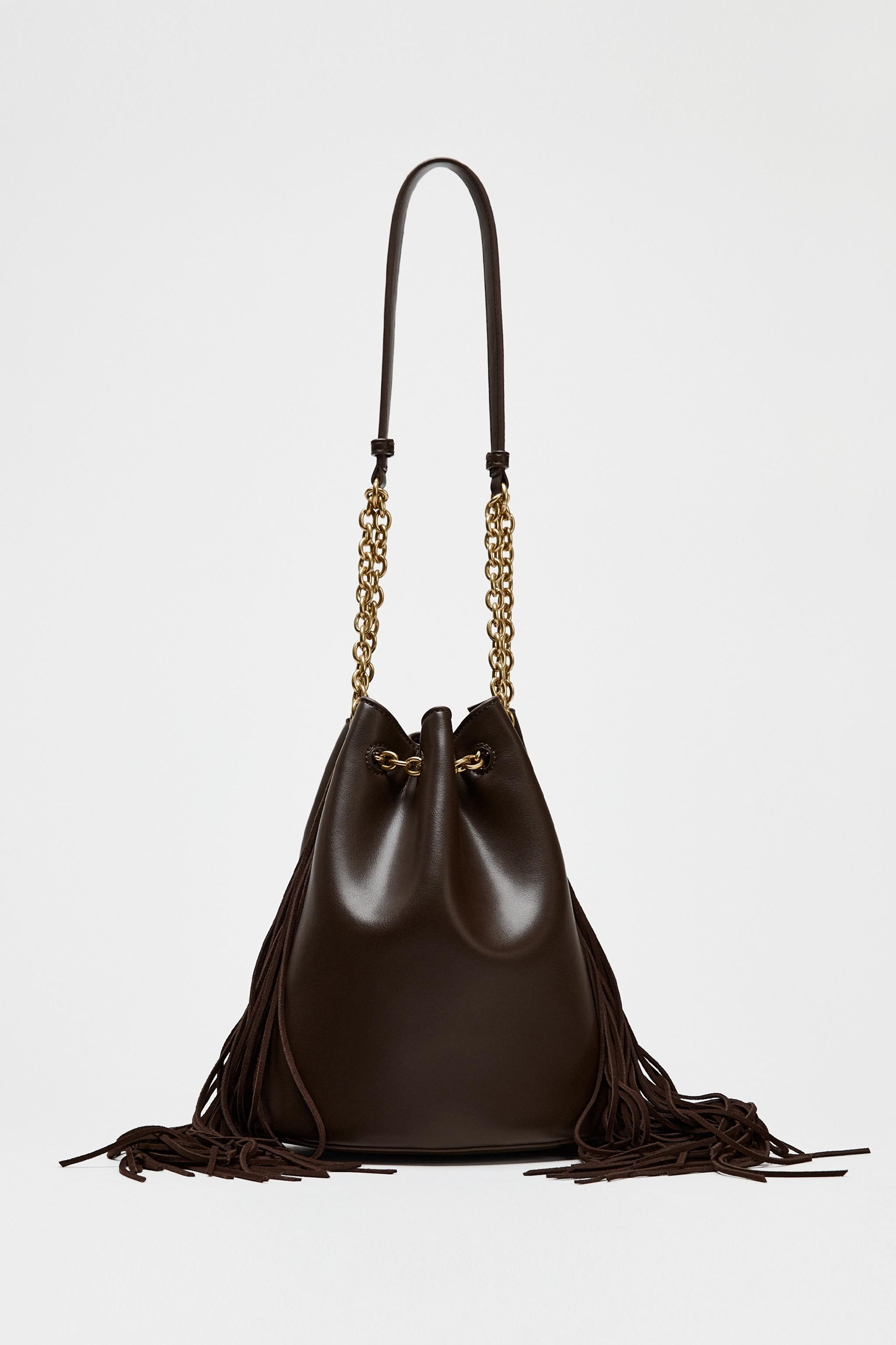 FRINGED CYLINDRICAL BUCKET BAG | Zara US