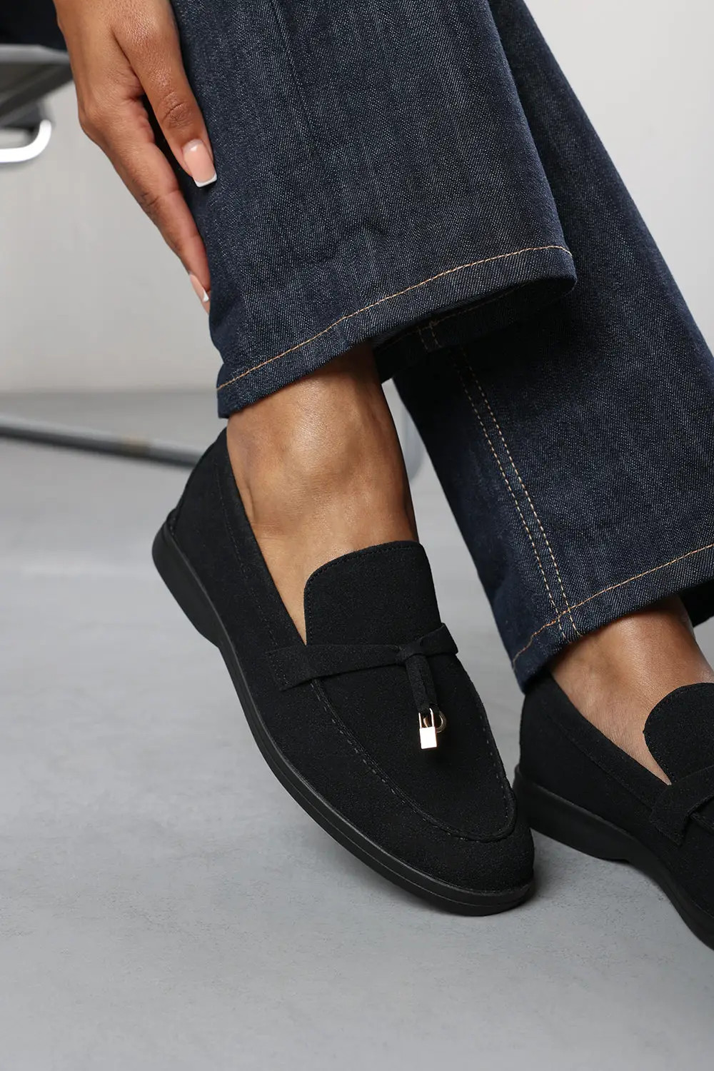 Flats | 'Charming' Slip On Suede Loafers Metal Trim Tassel | Where's That From | Debenhams UK