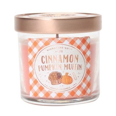 4oz Small Lidded Jar Candle Cinnamon Pumpkin Muffin - Signature Soy | Target