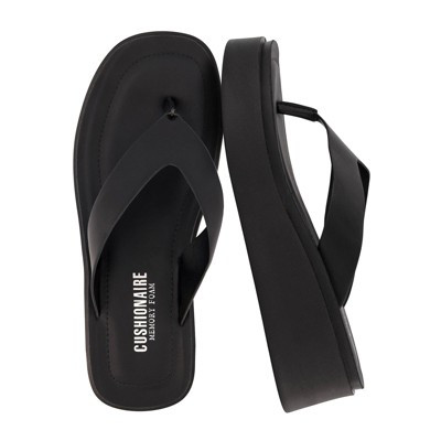 CUSHIONAIRE Pippin Chunky Platform Flip Flops, Stylish Wedge Flip Flops for Women with Cushioned Footbed and Durable Sole, Black 10 | Target