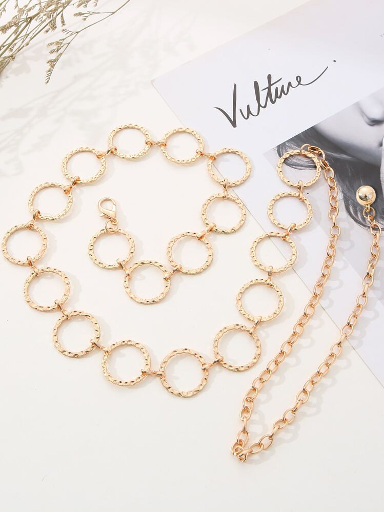 1 Peça Elegante Corrente de Cintura de Mulher com Design de Poás e Círculo de Meteoro, Cinto M... | SHEIN