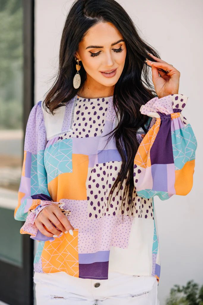 Do Your Best Lavender Purple Abstract Blouse | The Mint Julep Boutique