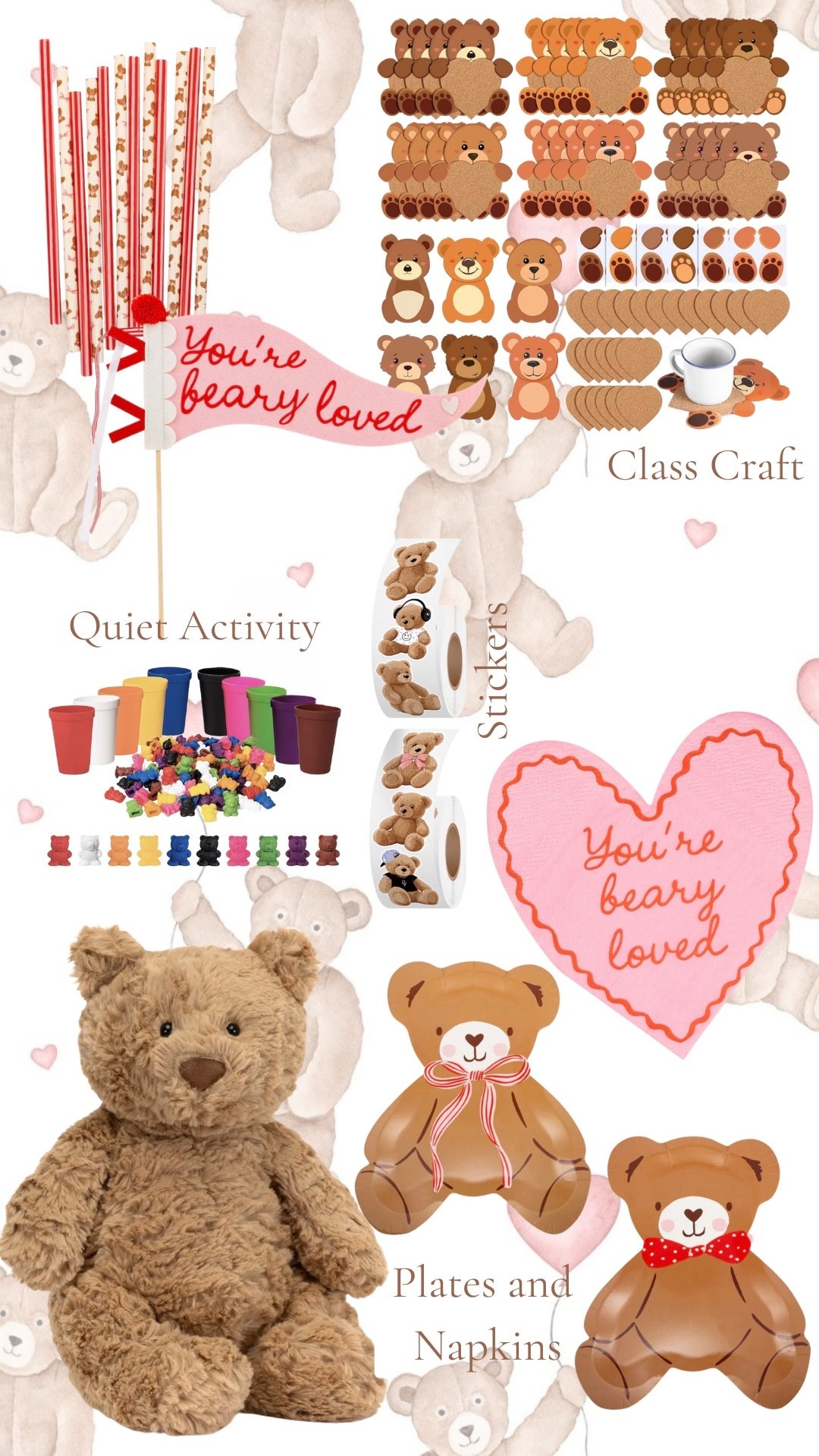 Sweet little pieces for a bear themed class Valentine party! 💌 