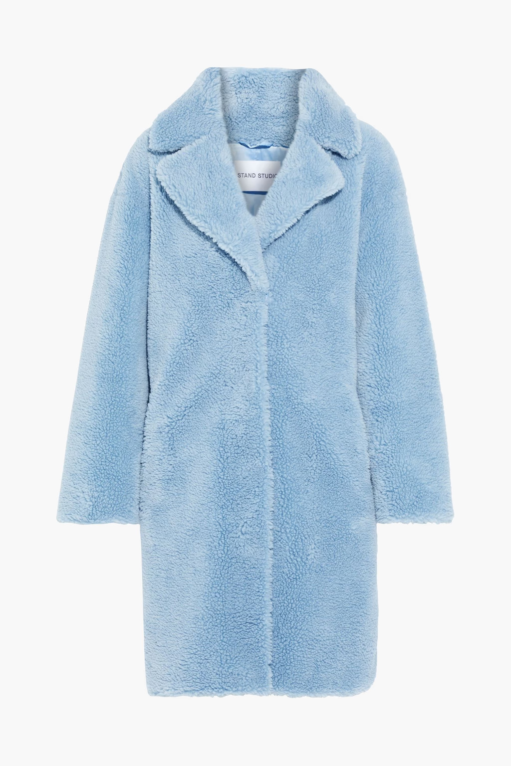 Sky blue Camille Cocoon faux shearling coat | STAND STUDIO | THE OUTNET | The Outnet (US and CA)