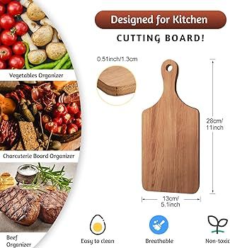 Didaey 6 Pcs Cutting Board Bulk Kitchen Thicken Chopping Board with Handles Wooden Charcuterie Se... | Amazon (US)