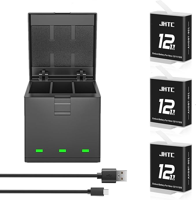 Hero 12 Enduro Battery Hero 11/10/9 Battery Rechargeable 3 Packs 1800mAh and Triple Quick Type-C ... | Amazon (US)