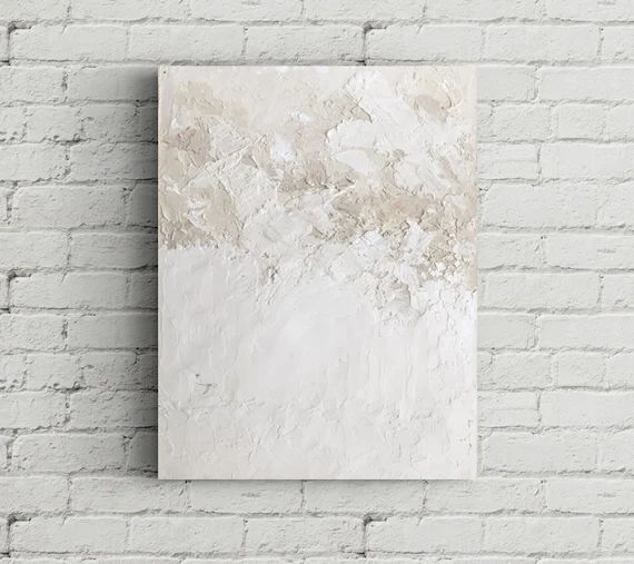 White Texture Abstract Painting | Minimalist Abstract Wall Art | Modern Minimalism Painting | Abs... | Etsy (US)