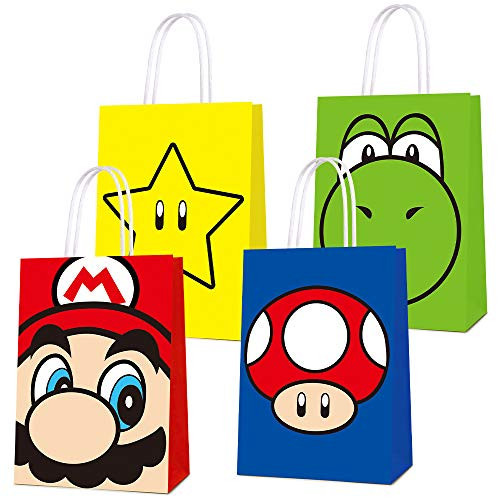 16 PCS Party Favor Bags for Super Bros Mario Birthday Party Supplies, Party Gift Bags for Super Bros Mario Party Favors Decor Party Decor for Super Bros Mario Themed Birthday Decorations | Amazon (US)