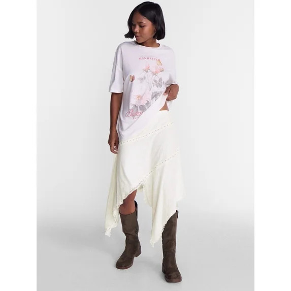 No Boundaries Asymmetrical Midi Skirt, Women’s XXS-XXL | Walmart (US)
