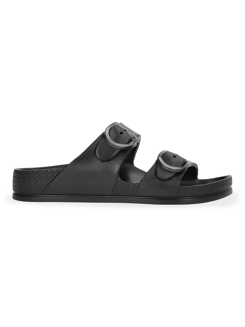Time and Tru Women's Double Buckle Slide Sandals | Walmart (US)