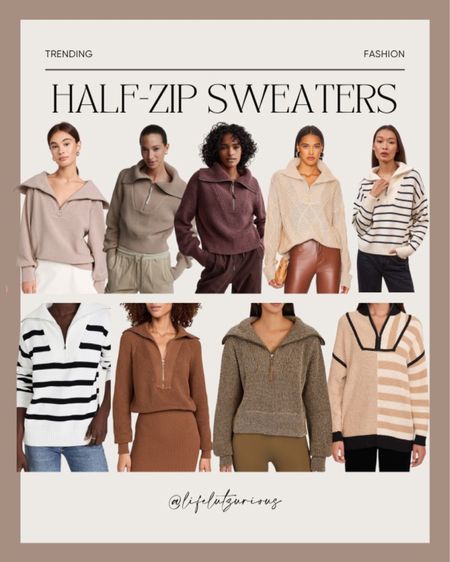 Half-Zip Sweaters - Fall sweaters - fall pullovers - striped sweaters 

#LTKunder50 #LTKstyletip #LTKSeasonal