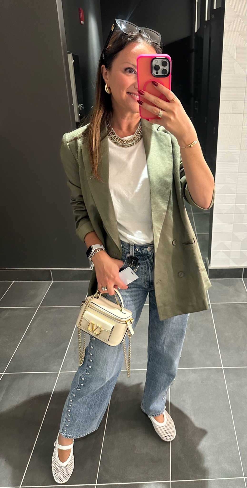 Give me anything studded with a hint of green, and I’ll be a happy girl 🥰#LTKFall #LTKstuddedjeans 

#LTKWorkwear #LTKSeasonal