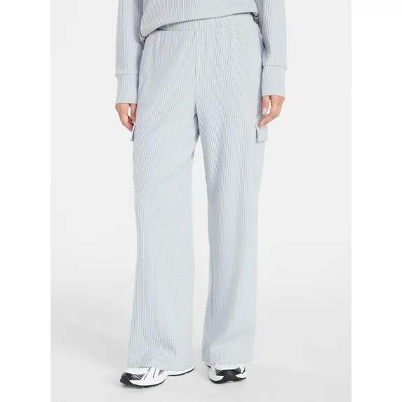 Avia Women's Corded Wide-Leg Cargo Pants, 30'' Inseam, Sizes XS-3XL - Walmart.com | Walmart (US)