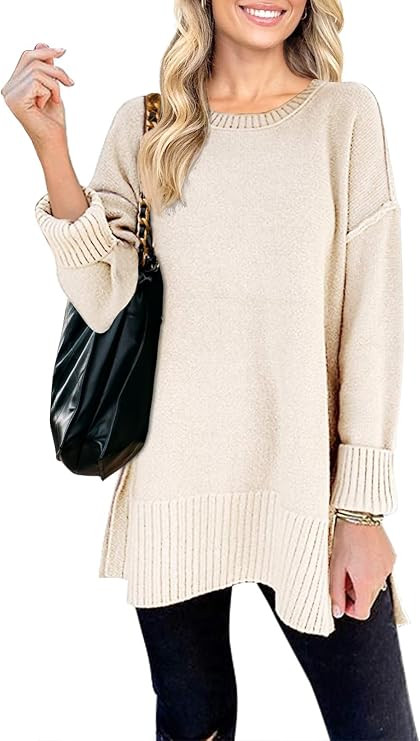 MEROKEETY Womens Fall Winter Oversized Casual Pullover Tunic Sweater 2026 | Loose Slouchy Fit, Co... | Amazon (US)