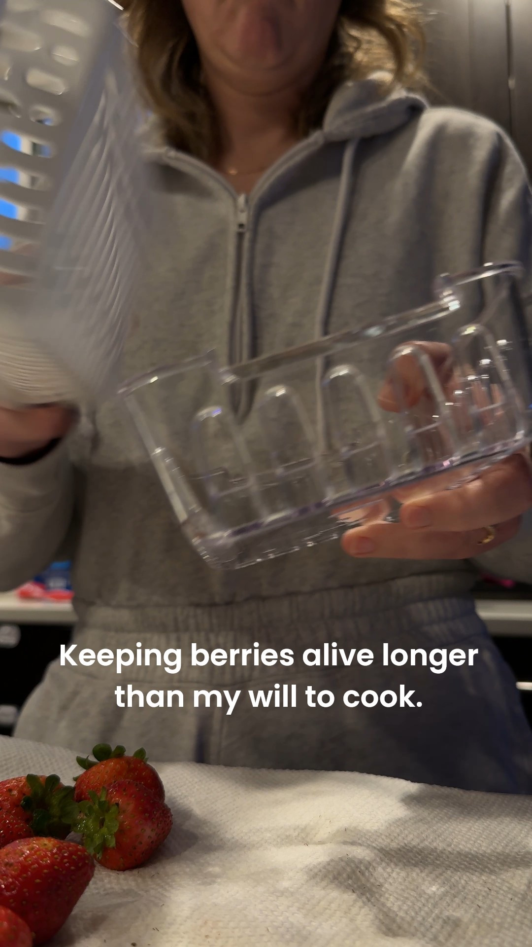 Berry keeper containers = life hack 🍓✨
Because nothing hurts more than buying fresh fruit and watching it die in 48 hours. 😭

These containers actually keep berries fresh for days — rinse, store, forget about them, and still win at adulting. 🙌

Perfect for moms, snackers, and anyone pretending to have their life together.

👉 Linked my fave berry keepers — because saving $8 of strawberries a week is the new luxury.

#LTKHome #LTKKitchen #LTKStyleTip #momlife #kitchenorganization