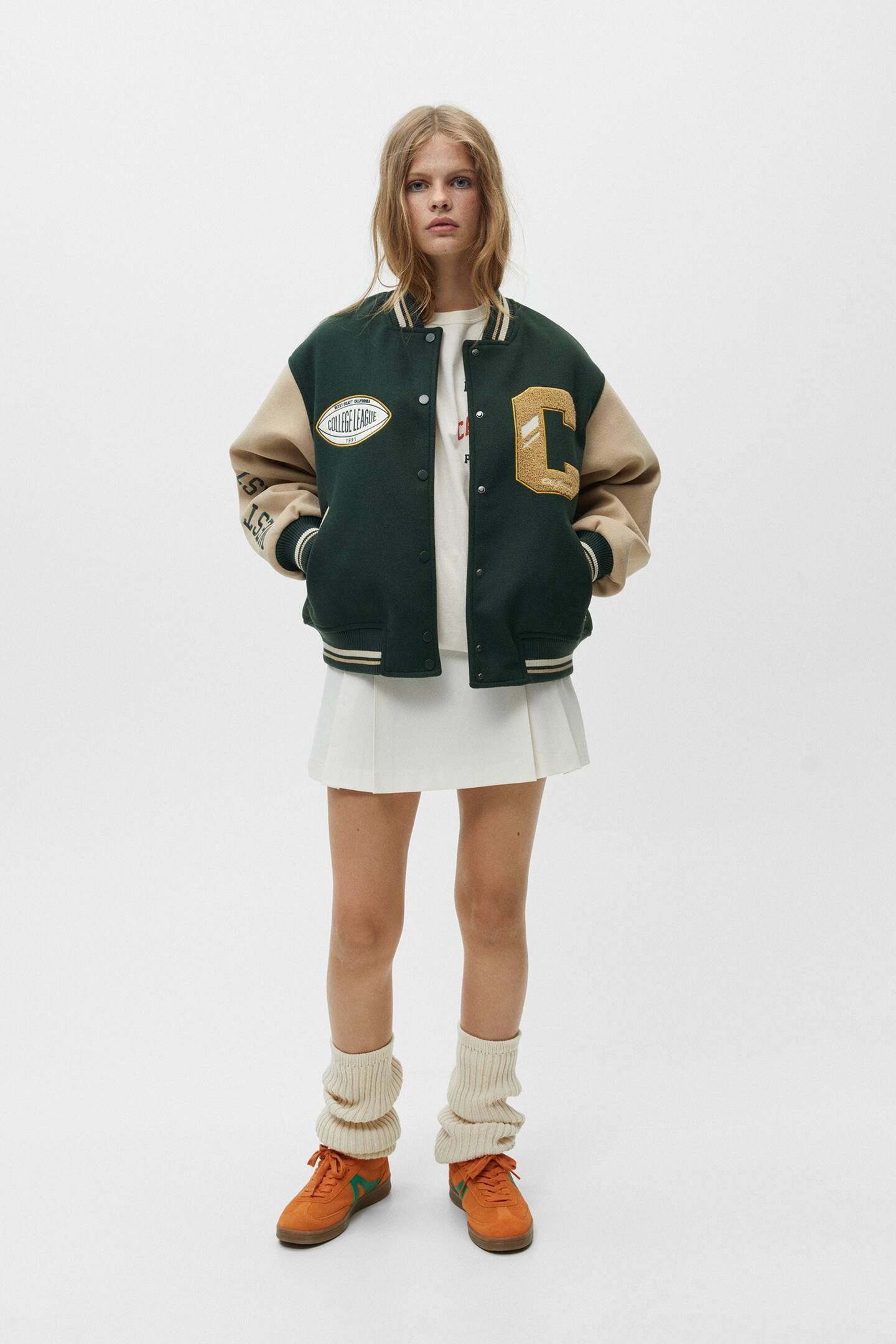 Varsity bomber jacket | PULL and BEAR UK