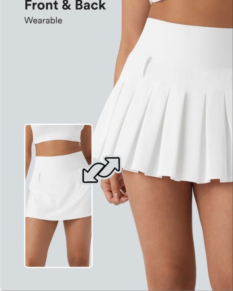 White pleated tennis skirt for short women. Can wear on both sides.

#LTKPetite #LTKMidsize #LTKActive