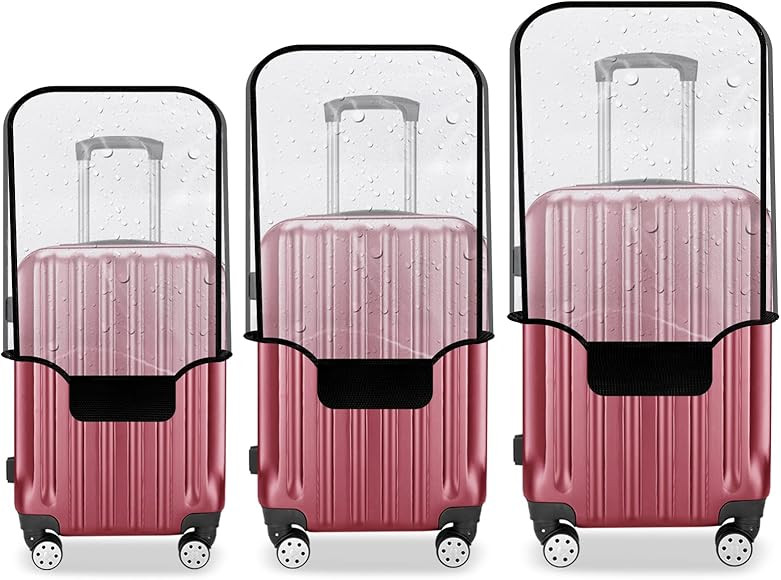 JZRTravel Luggage Cover 3 Pieces Clear PVC Suitcase Covers Protector for Tsa Approved, Suitcase C... | Amazon (US)