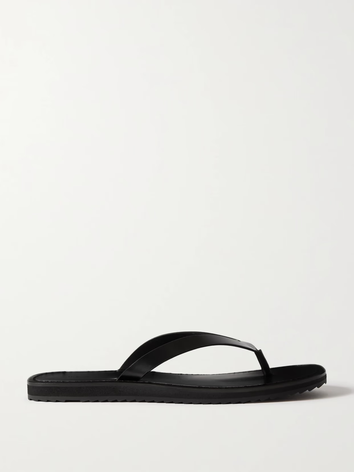 The Row - City Leather Flip Flops - Black | NET-A-PORTER (US)