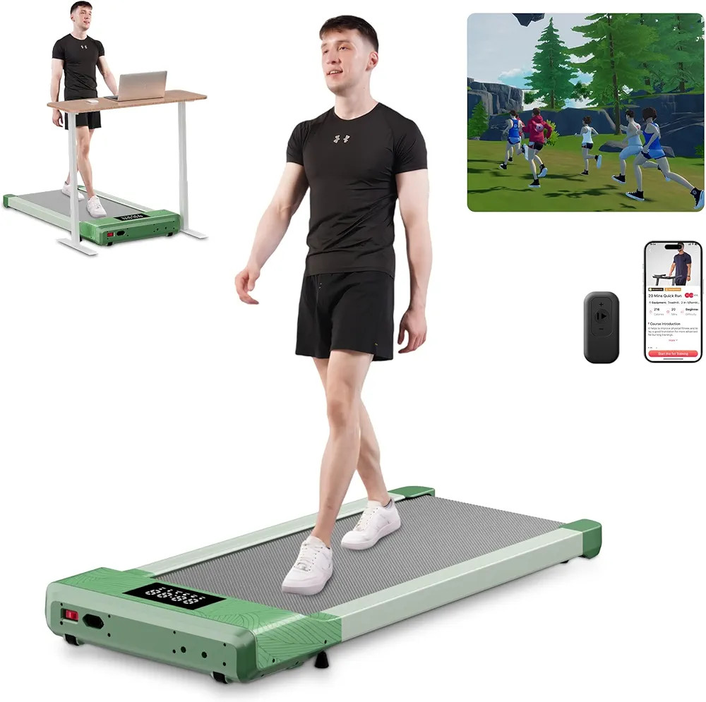DeerRun 2024 Raceable Walking Pad, Low Noise Under Desk Treadmill, 2 in 1 Portable Treadmills for... | Amazon (US)